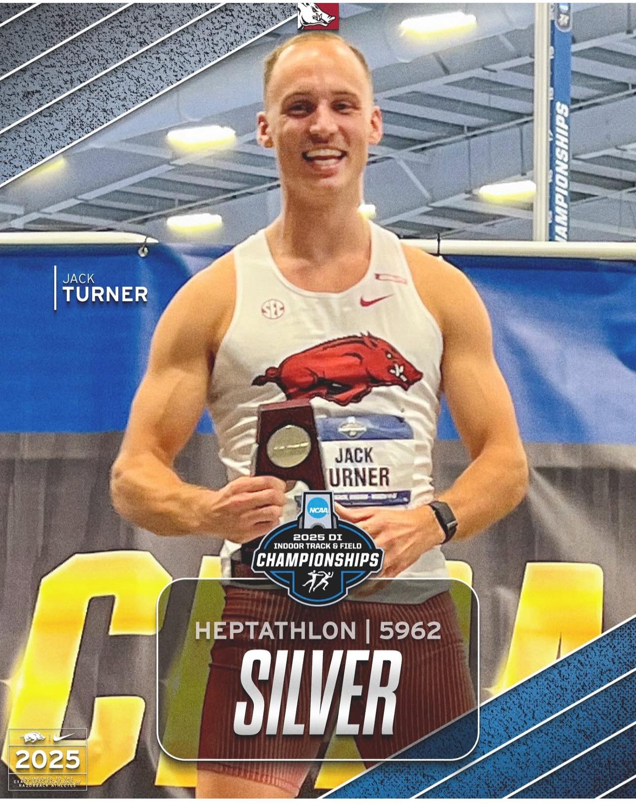 Silver in  NCAA Track & Field championship for Jack Turner in the indoor heptathlon